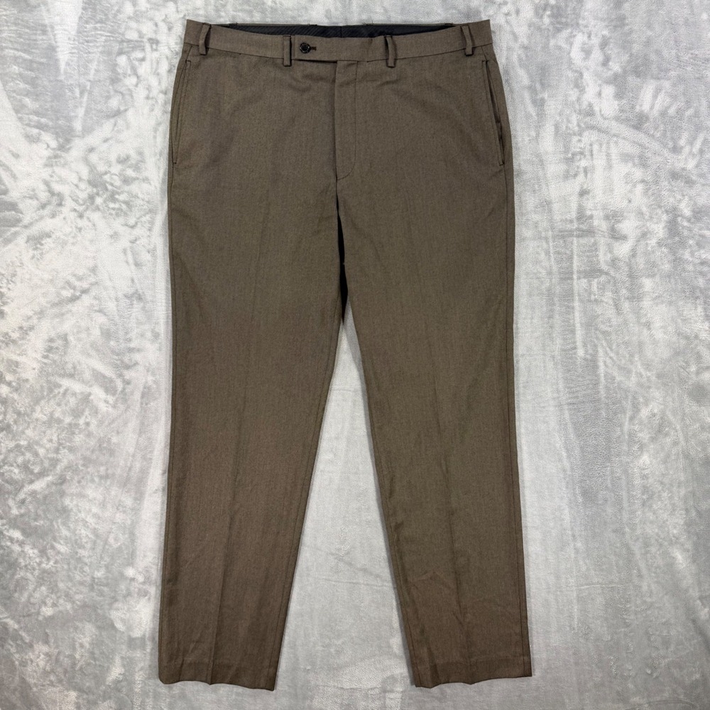 Lauren Ralph Lauren Dress Pants Mens Size 38x32 Brown Cuffed Trousers